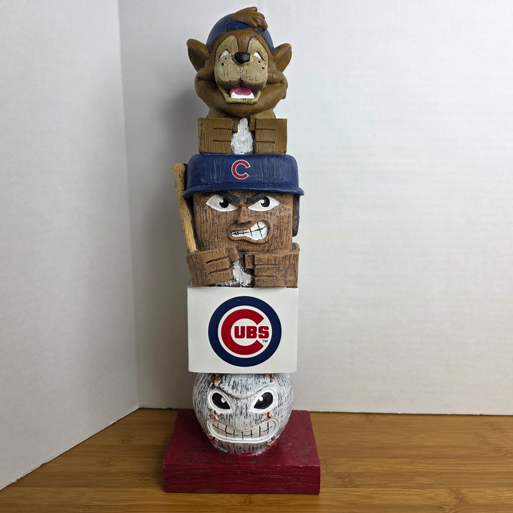 Chicago Cubs MLB Tiki Totem Statue Evergreen 844204TT Mascot Baseball Decor 16in